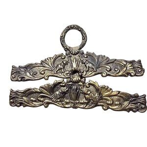 Vintage Solid Brass Bellpull Tapestry Hanger Ornate Elephants Embroidery Hanger